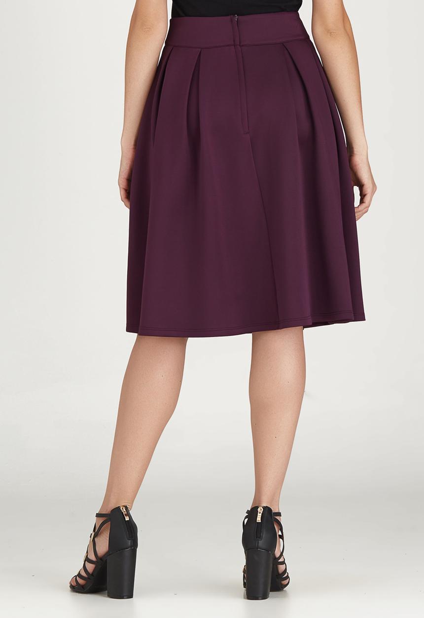 edit - Fit and Flare Skirt Dark Purple