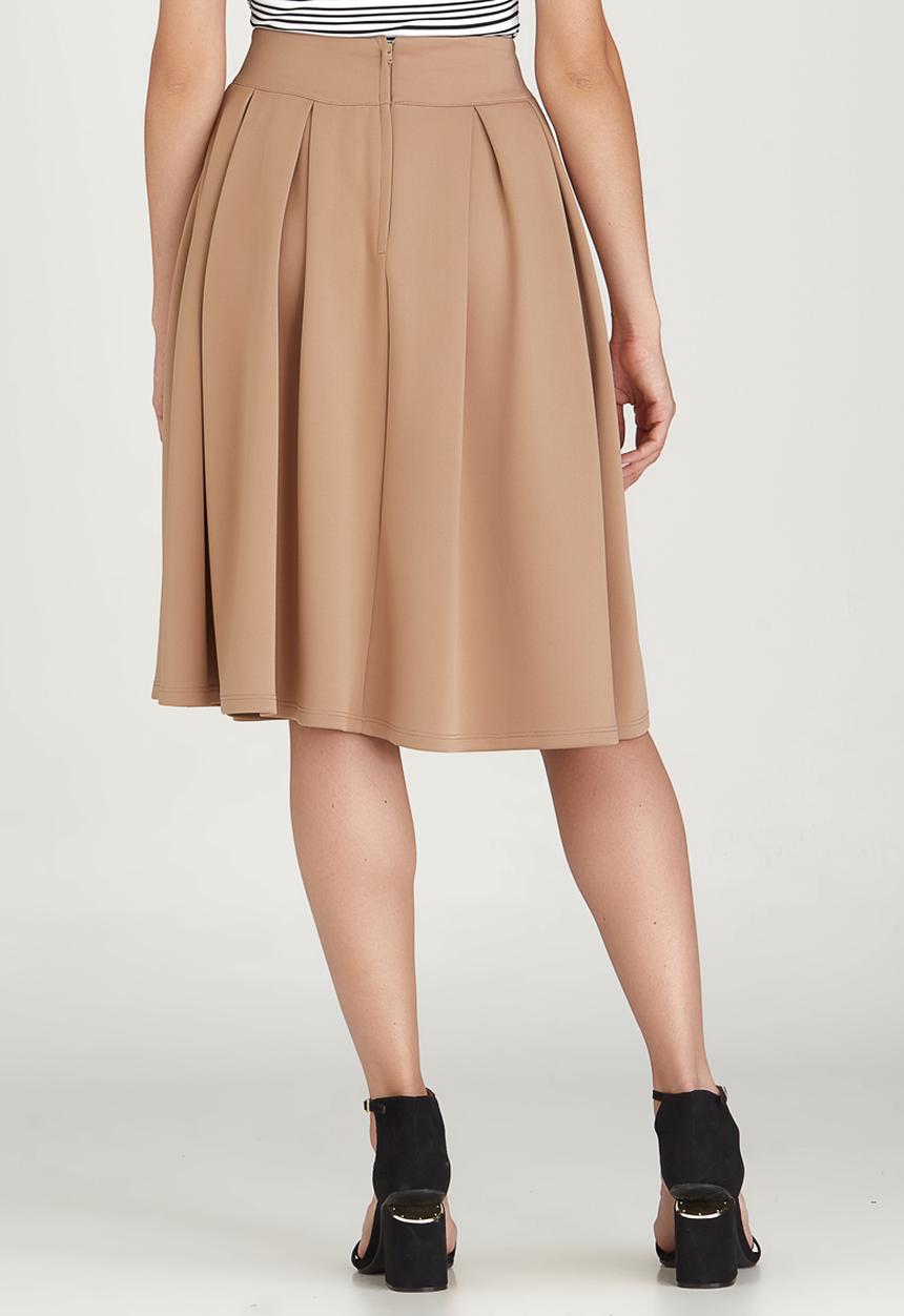 edit - Fit and Flare Skirt Stone/Beige