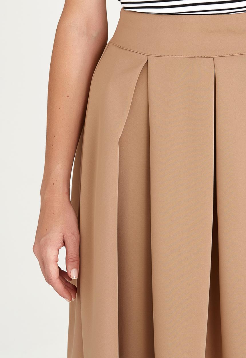edit - Fit and Flare Skirt Stone/Beige