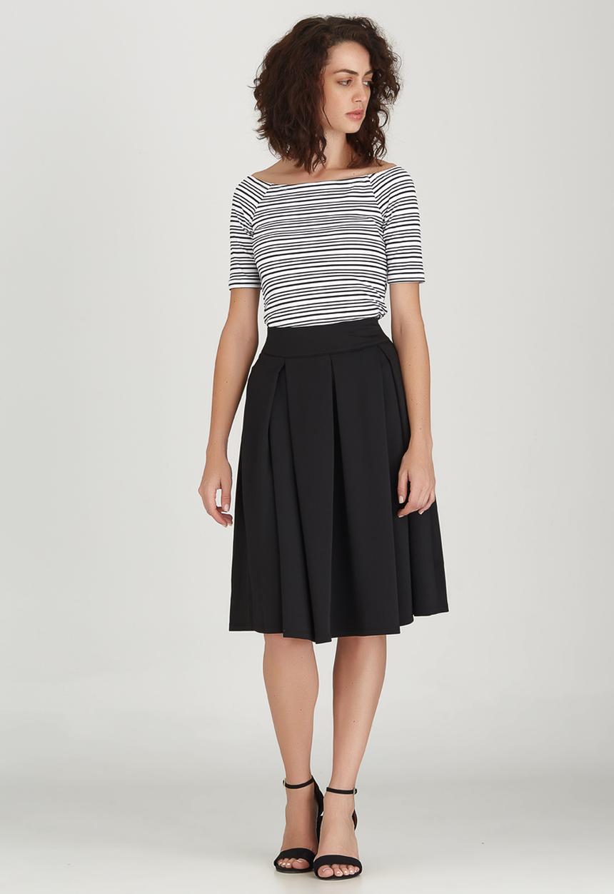edit - Fit and Flare Skirt Black