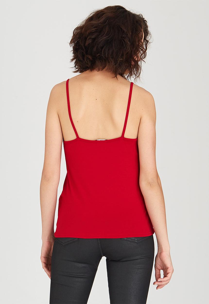 STYLE REPUBLIC - Cross Over Drape Cami Red