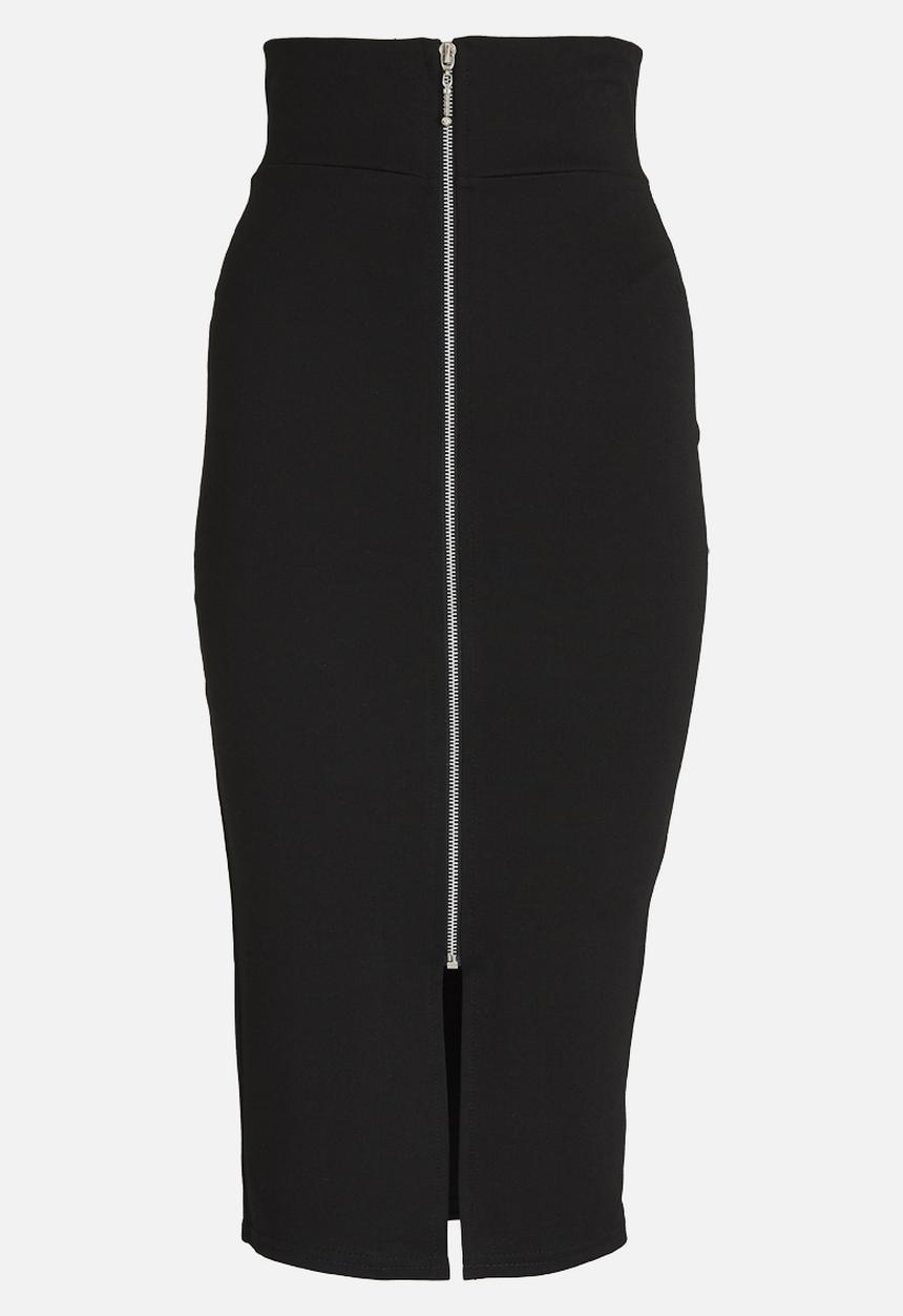 STYLE REPUBLIC - Zip Detail Bodycon Skirt Black