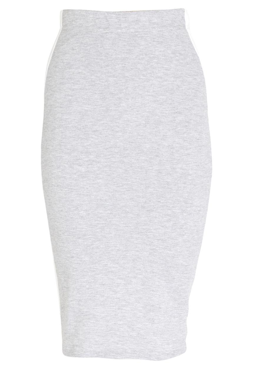 c(inch) - Colour Block Midi Skirt Pale Grey