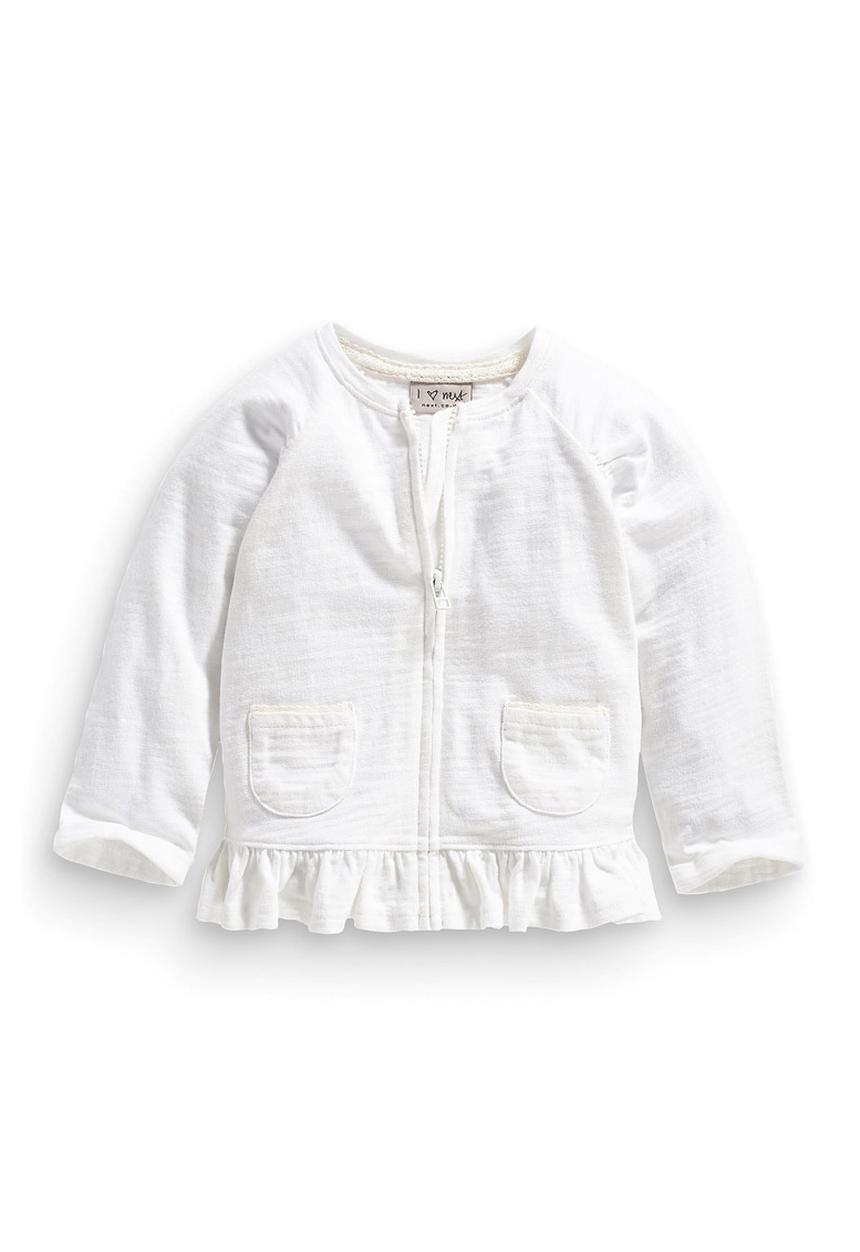 Next - Peplum Zip-through Sweater White