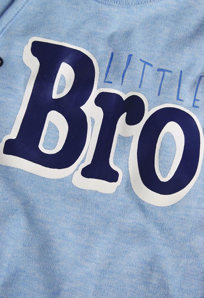 Next - Little Bro Sleepsuit Blue/White Blue and White