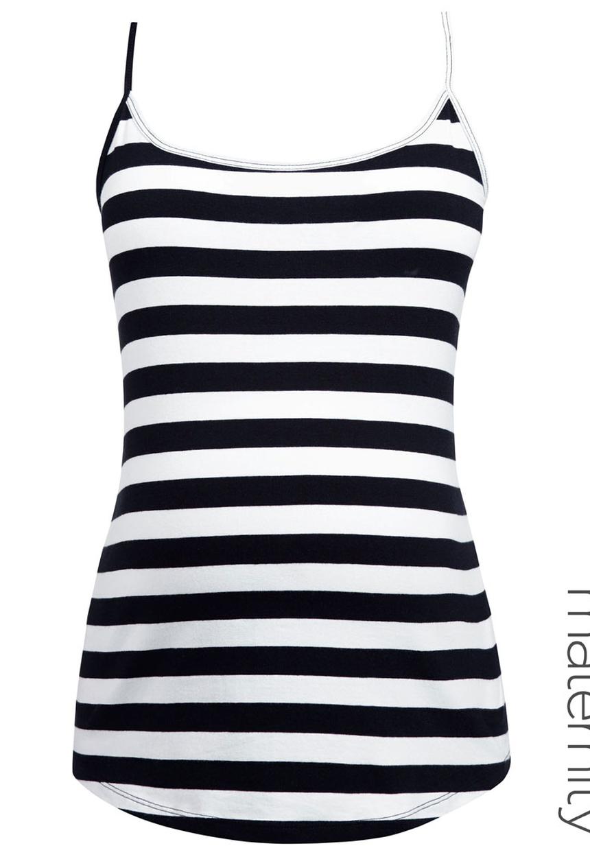 Next - Monochrome Strappy Vest Black/White Black and White