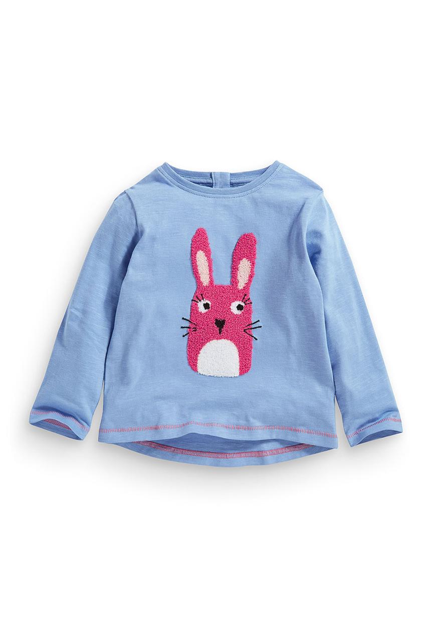 Next - Bouclé bunny t-shirt Mid Blue
