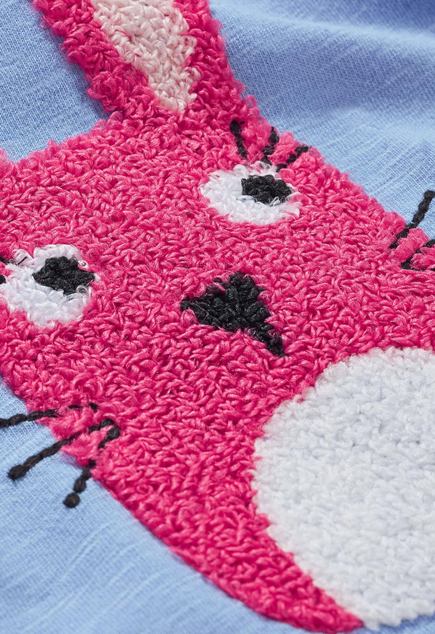 Next - Bouclé bunny t-shirt Mid Blue