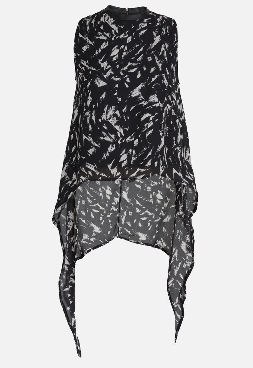 c(inch) - Hi Lo Blouse Black and White