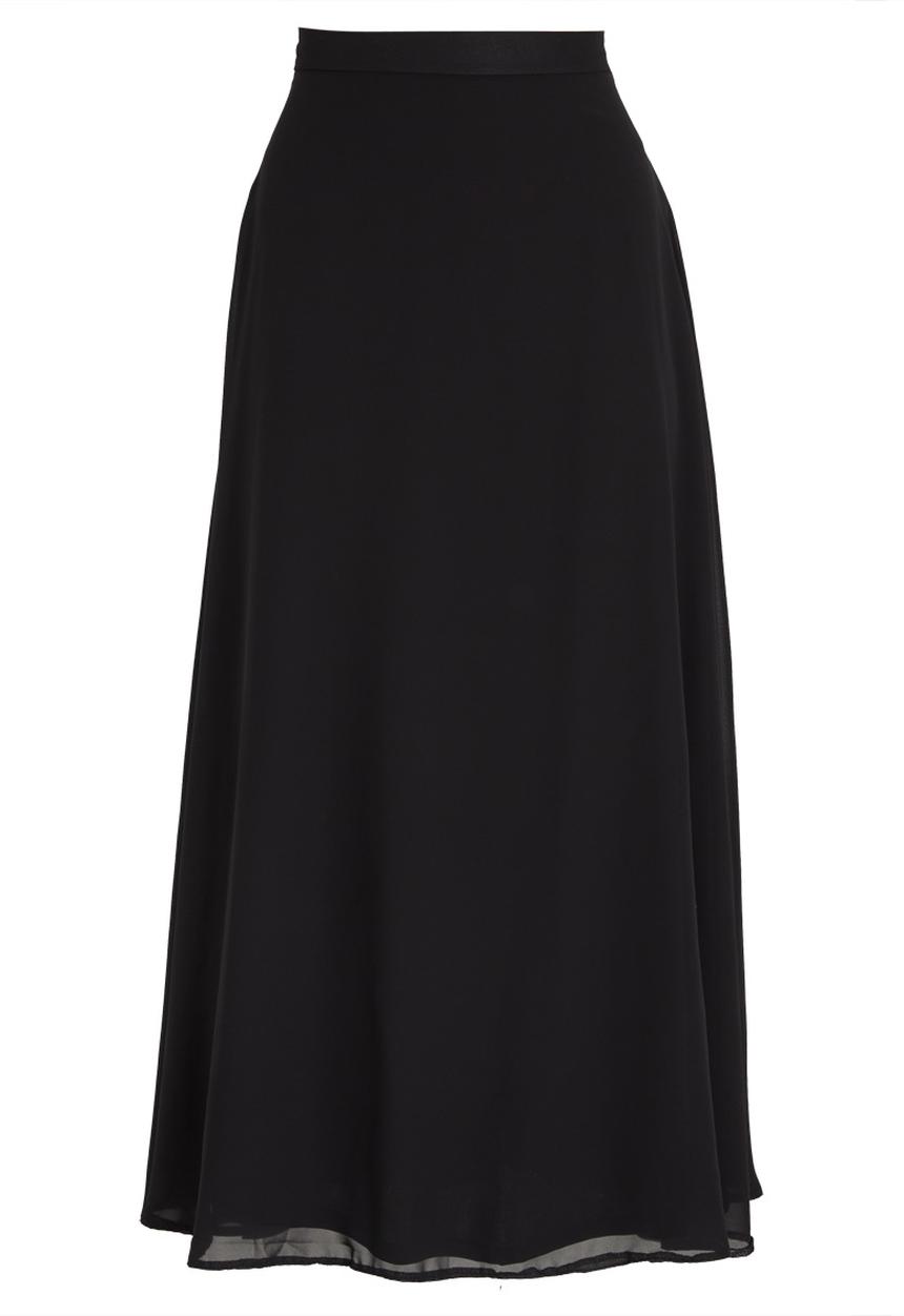edit - Maxi Chiffon Skirt with Inner Lining Black