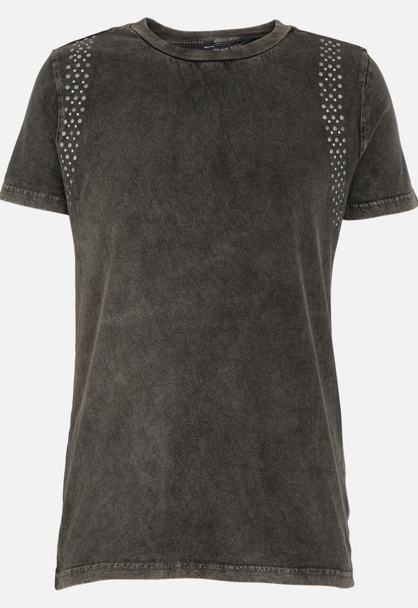 Brave Soul - Tee with Stud Detail Grey