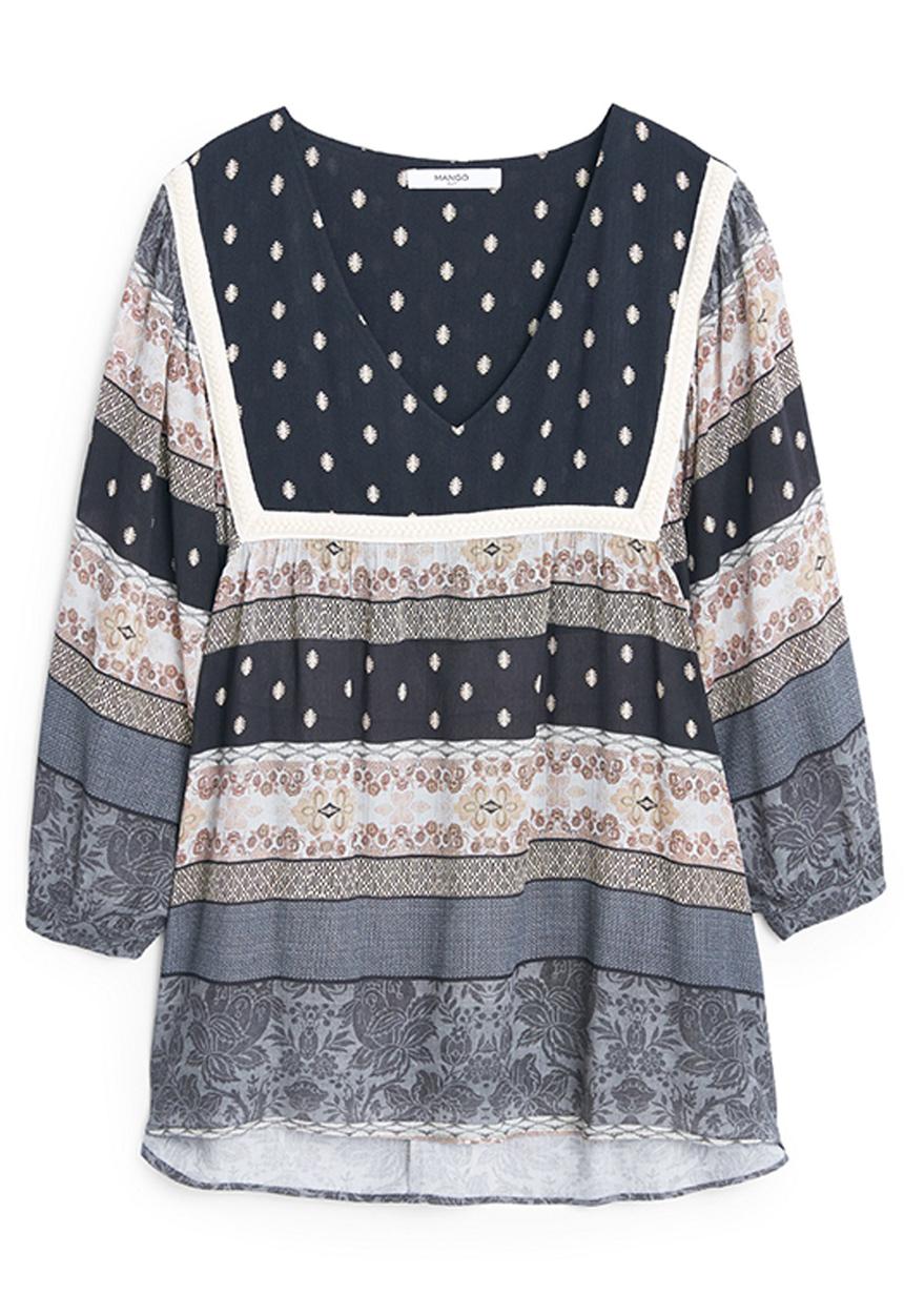 MANGO - Gypsy Blouse Black