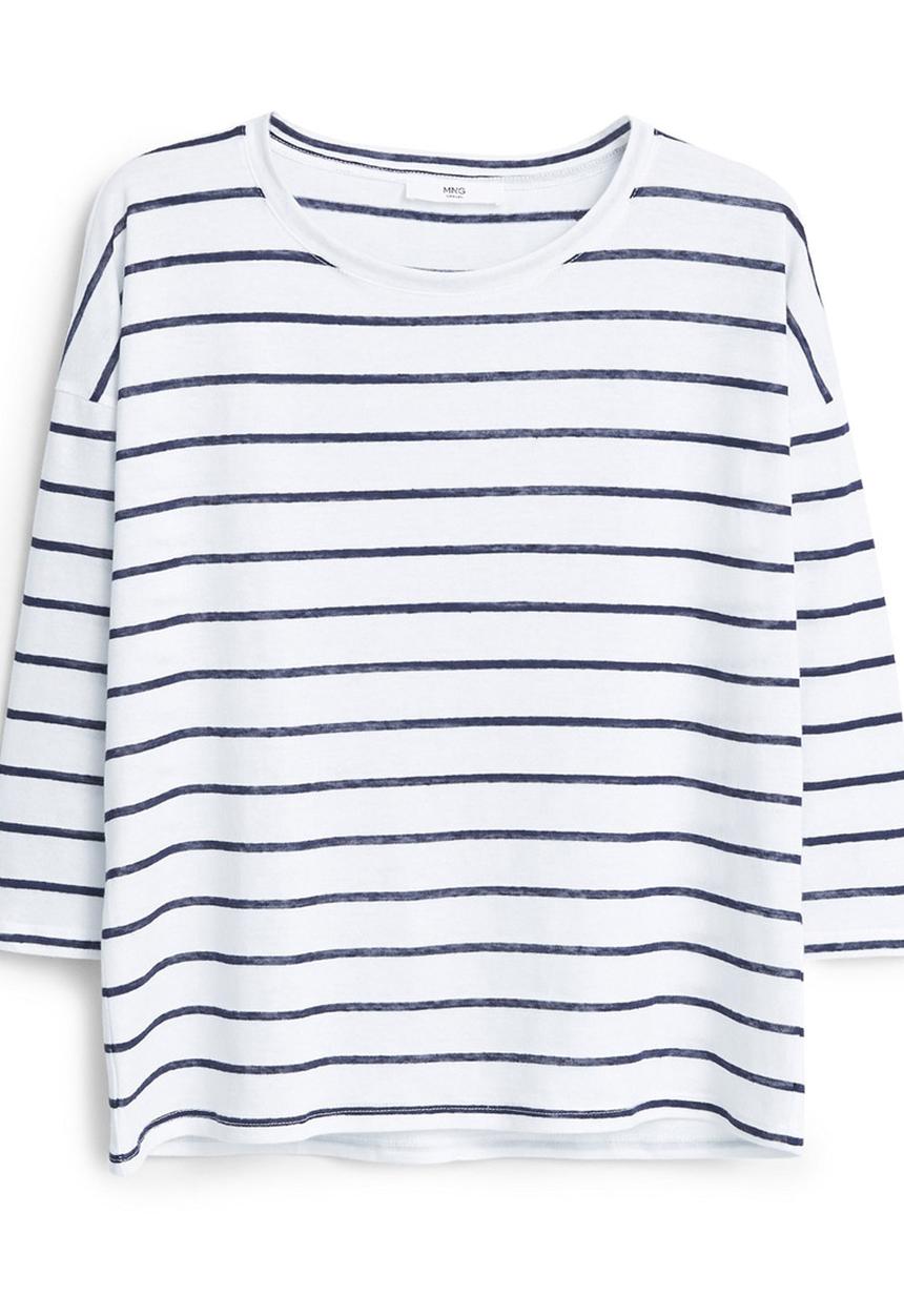 MANGO - 3/4 Sleeve T-shirt Milk