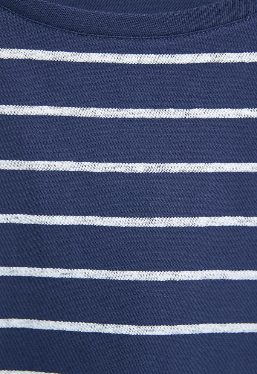 MANGO - 3/4 Sleeve T-shirt Navy