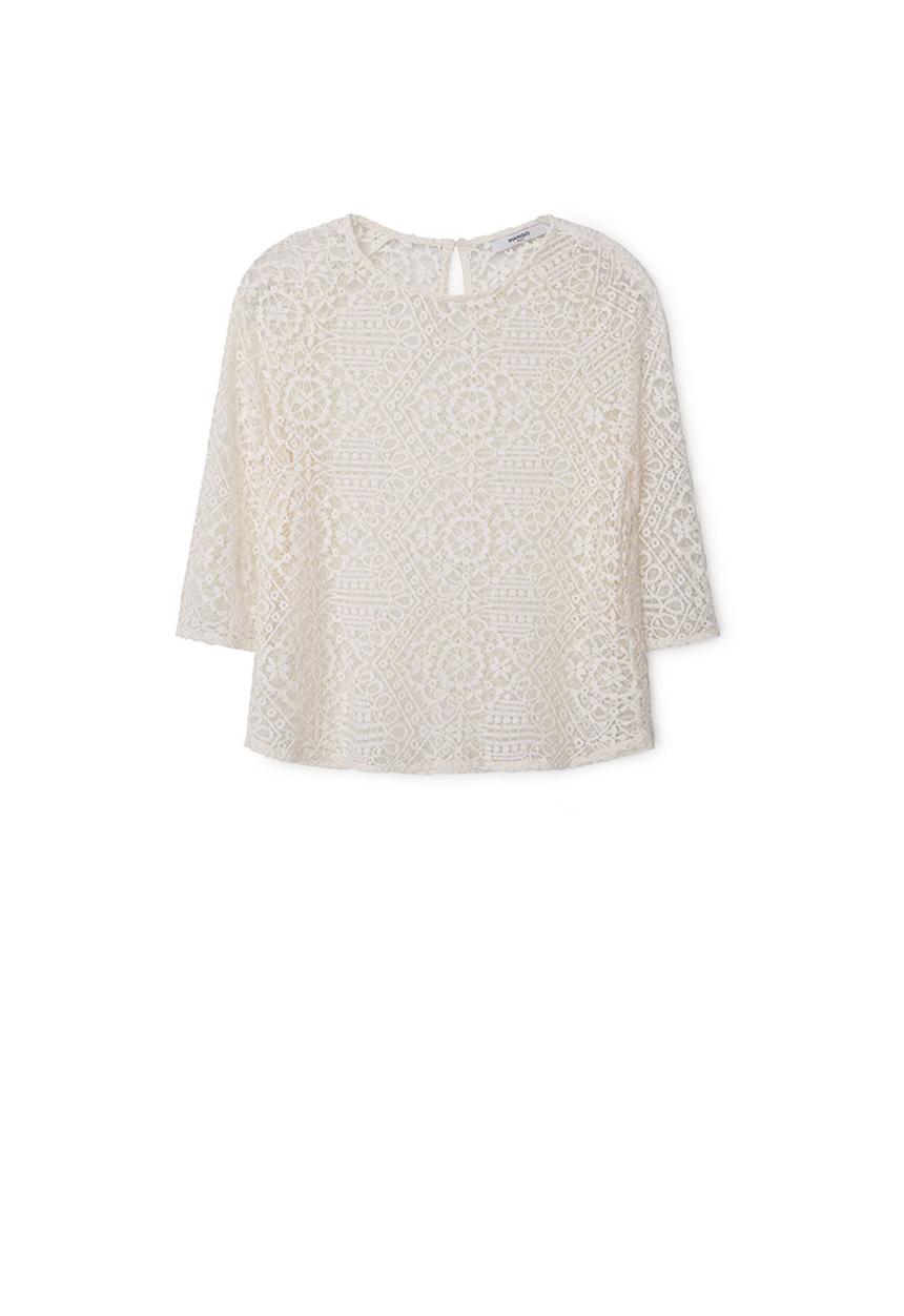 MANGO - Lace Blouse Cream
