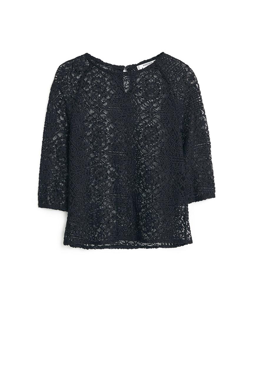 MANGO - Lace Blouse Black