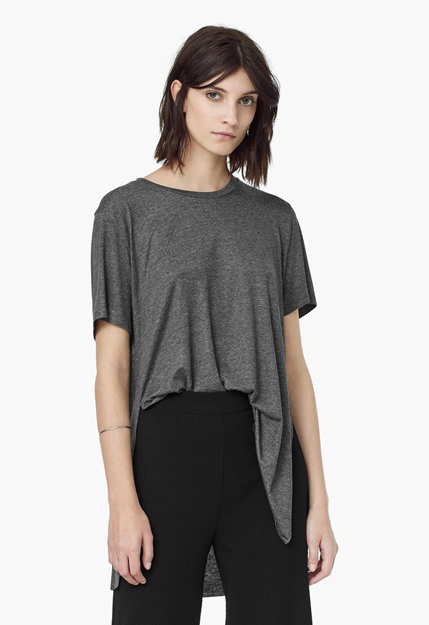 MANGO - Longer Length T-shirt Mid Grey