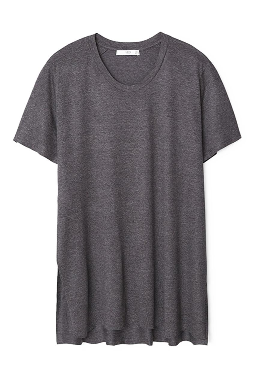 MANGO - Longer Length T-shirt Mid Grey