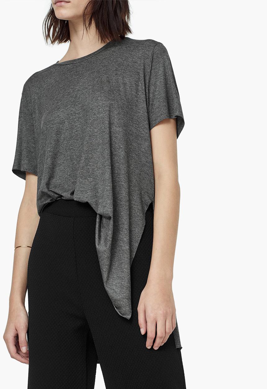 MANGO - Longer Length T-shirt Mid Grey