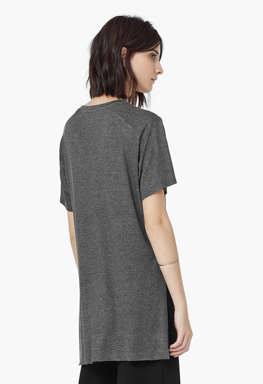 MANGO - Longer Length T-shirt Mid Grey