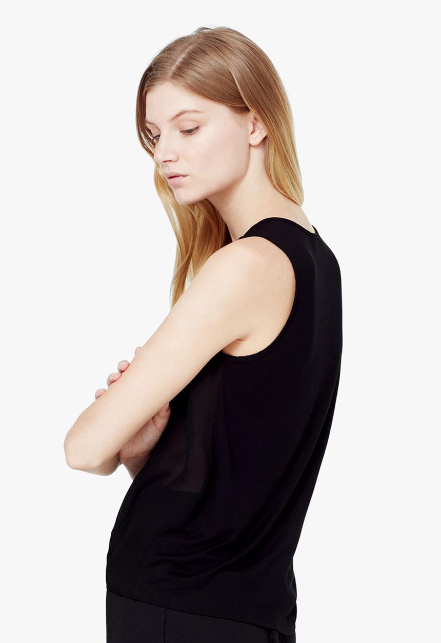 MANGO - Pleat Front Blouse Black