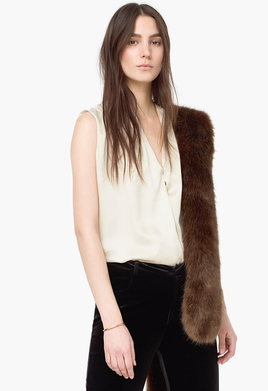 MANGO - Cross Over Blouse Neutral