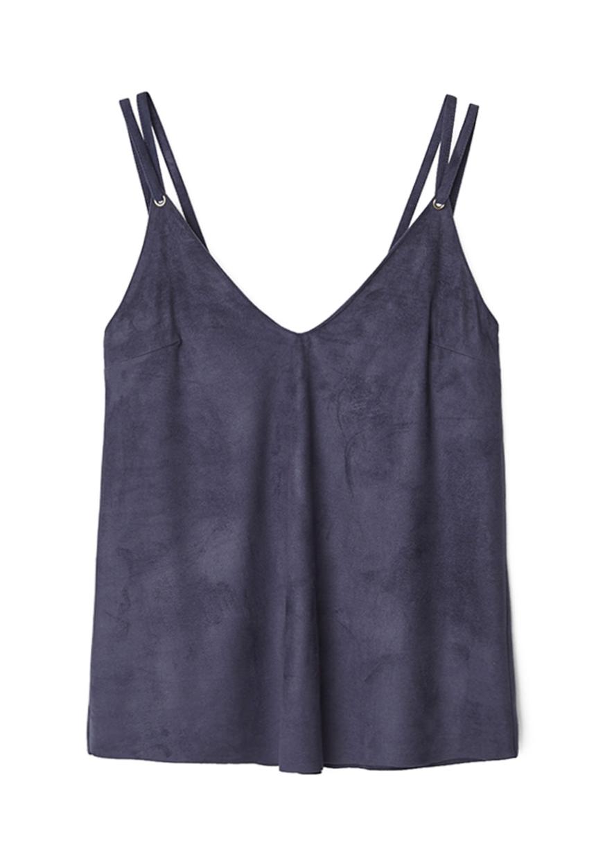MANGO - Textured Cami Dark Blue