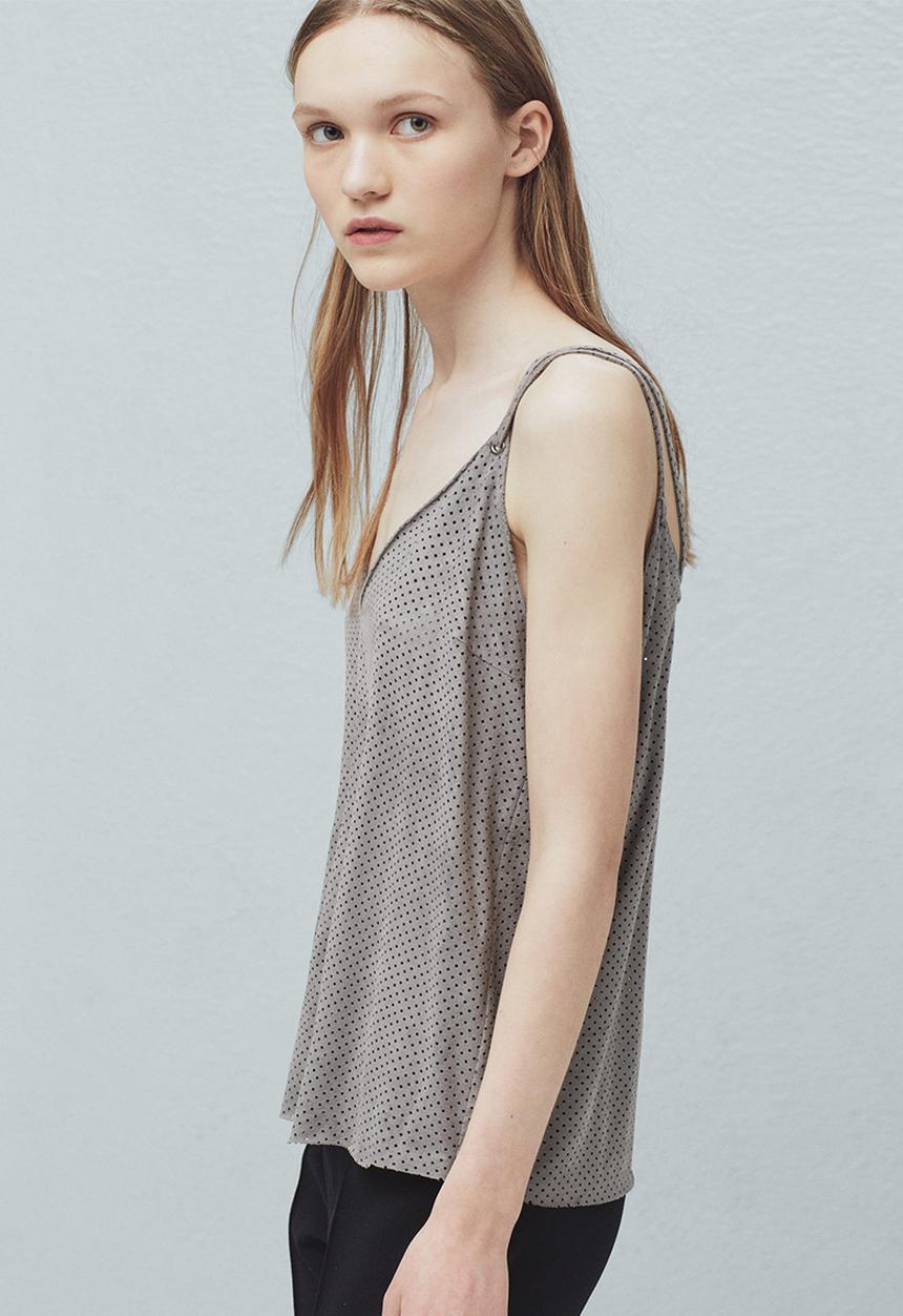 MANGO - Textured Cami Pale Grey
