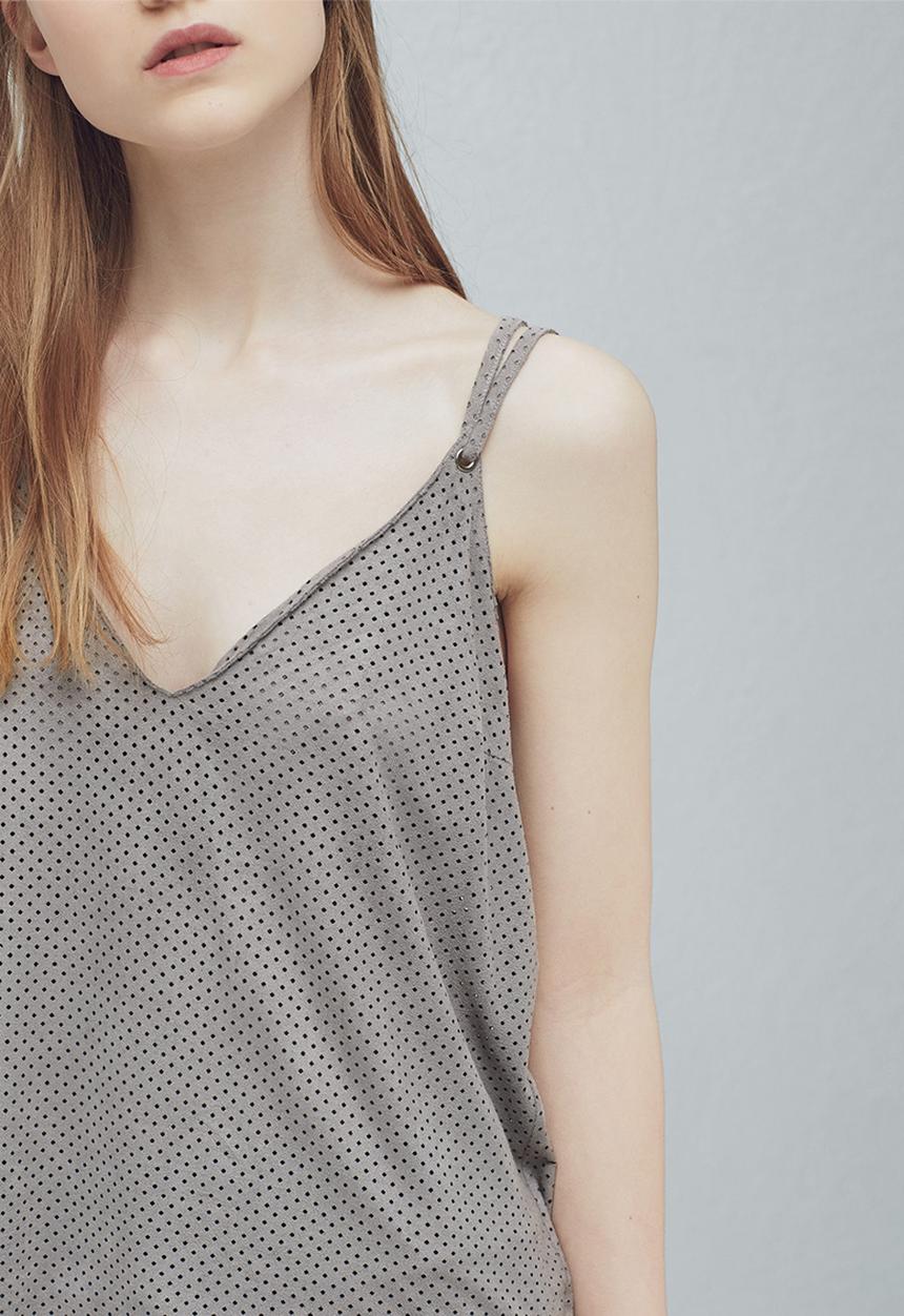 MANGO - Textured Cami Pale Grey