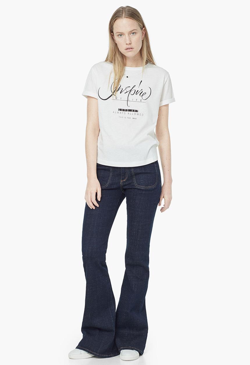 MANGO - Printed T-shirt White