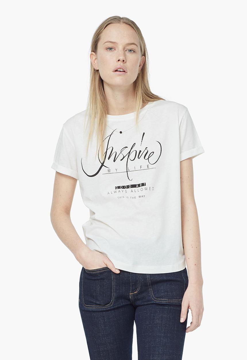 MANGO - Printed T-shirt White
