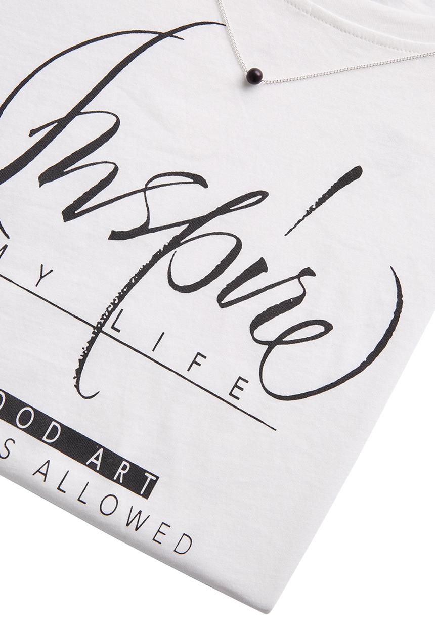 MANGO - Printed T-shirt White
