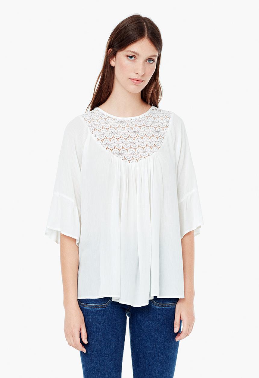 MANGO - Peasant Blouse Milk