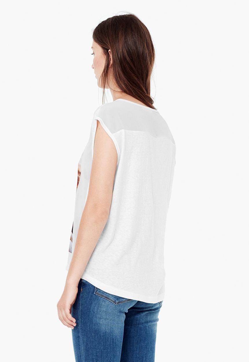 MANGO - Printed T-shirt White