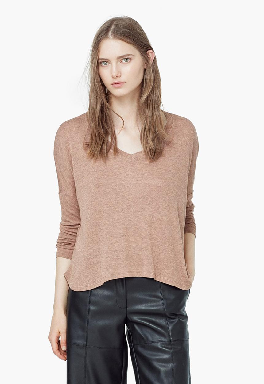 MANGO - Flecked Top Tan