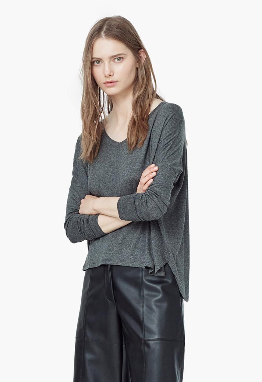 MANGO - Flecked Top Grey