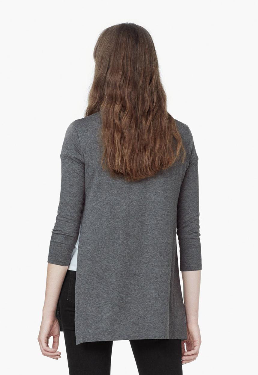 MANGO - Side Slit Top Grey