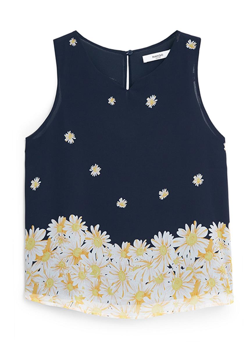 MANGO - Daisy Print Blouse Navy