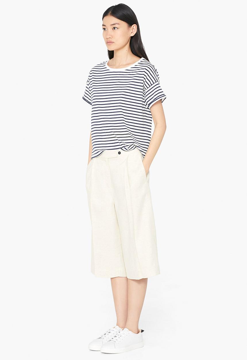 MANGO - Relaxed T-shirt Blue and White
