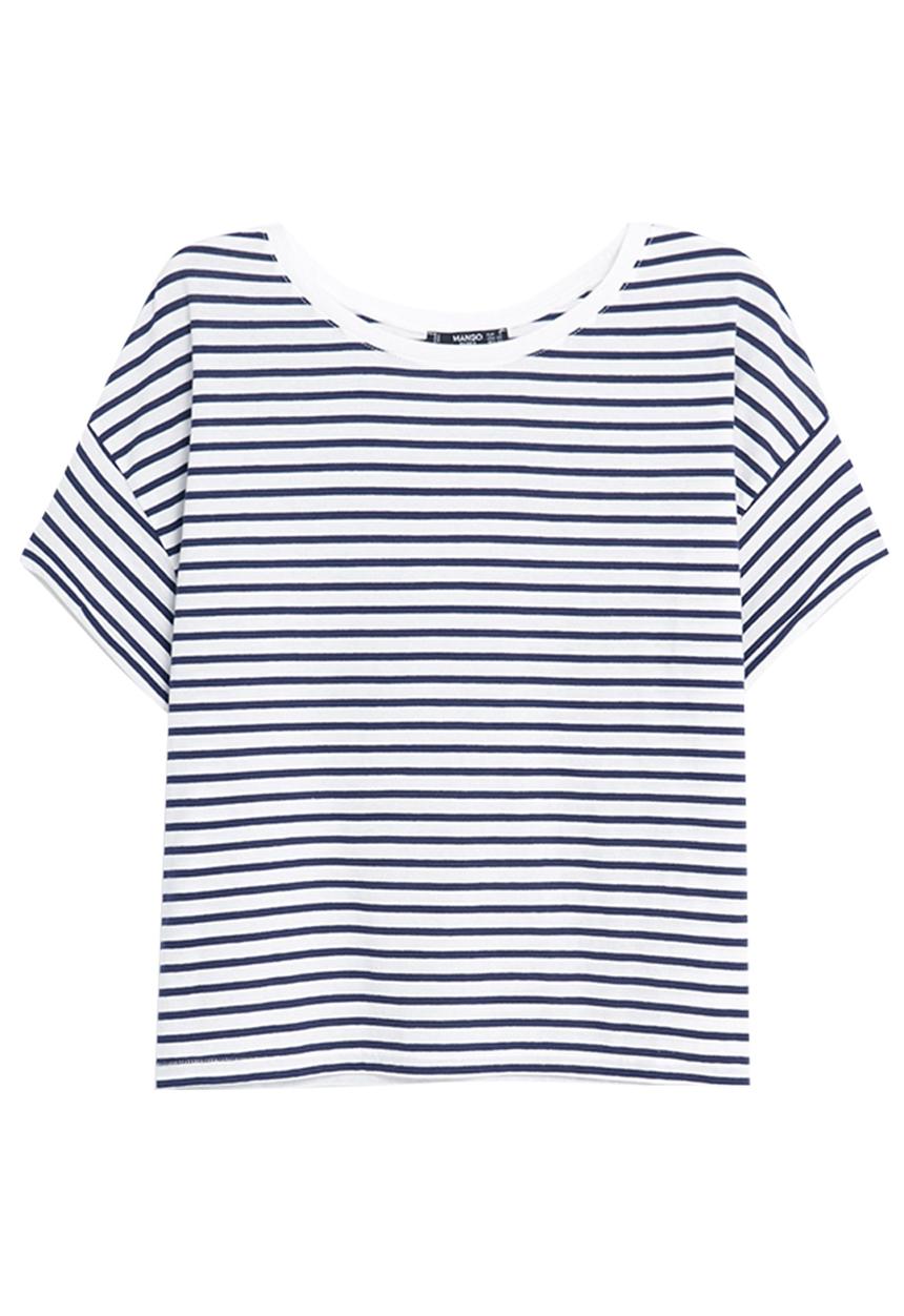 MANGO - Relaxed T-shirt Blue and White