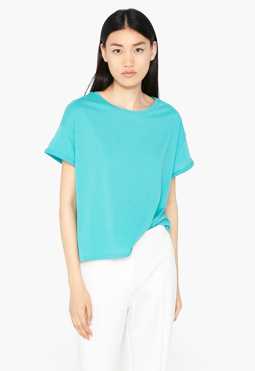 MANGO - Relaxed T-shirt Turquoise