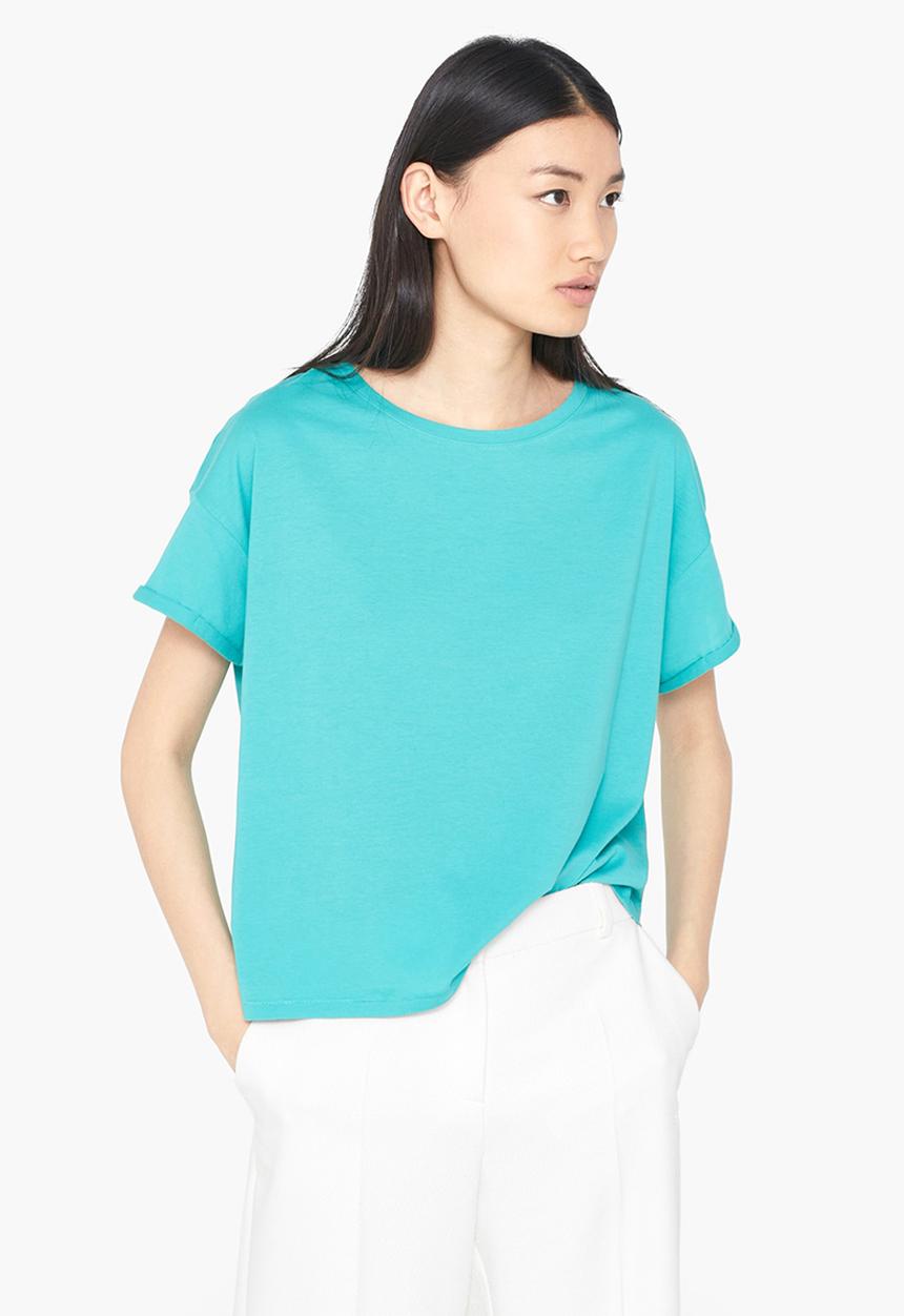 MANGO - Relaxed T-shirt Turquoise