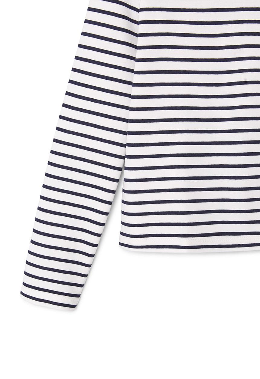 MANGO - Striped Knit T-shirt Blue and White