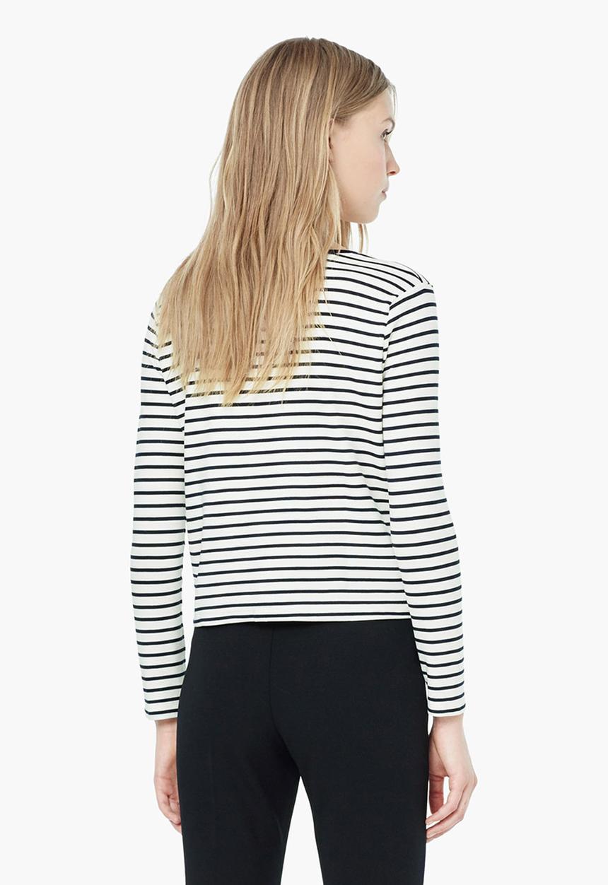 MANGO - Striped Knit T-shirt Blue and White