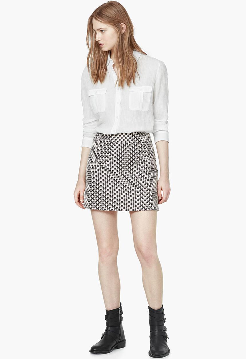 MANGO - Textured Cotton Shirt White