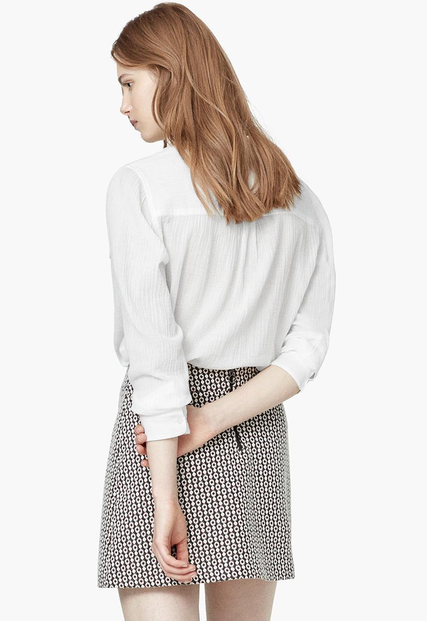 MANGO - Textured Cotton Shirt White
