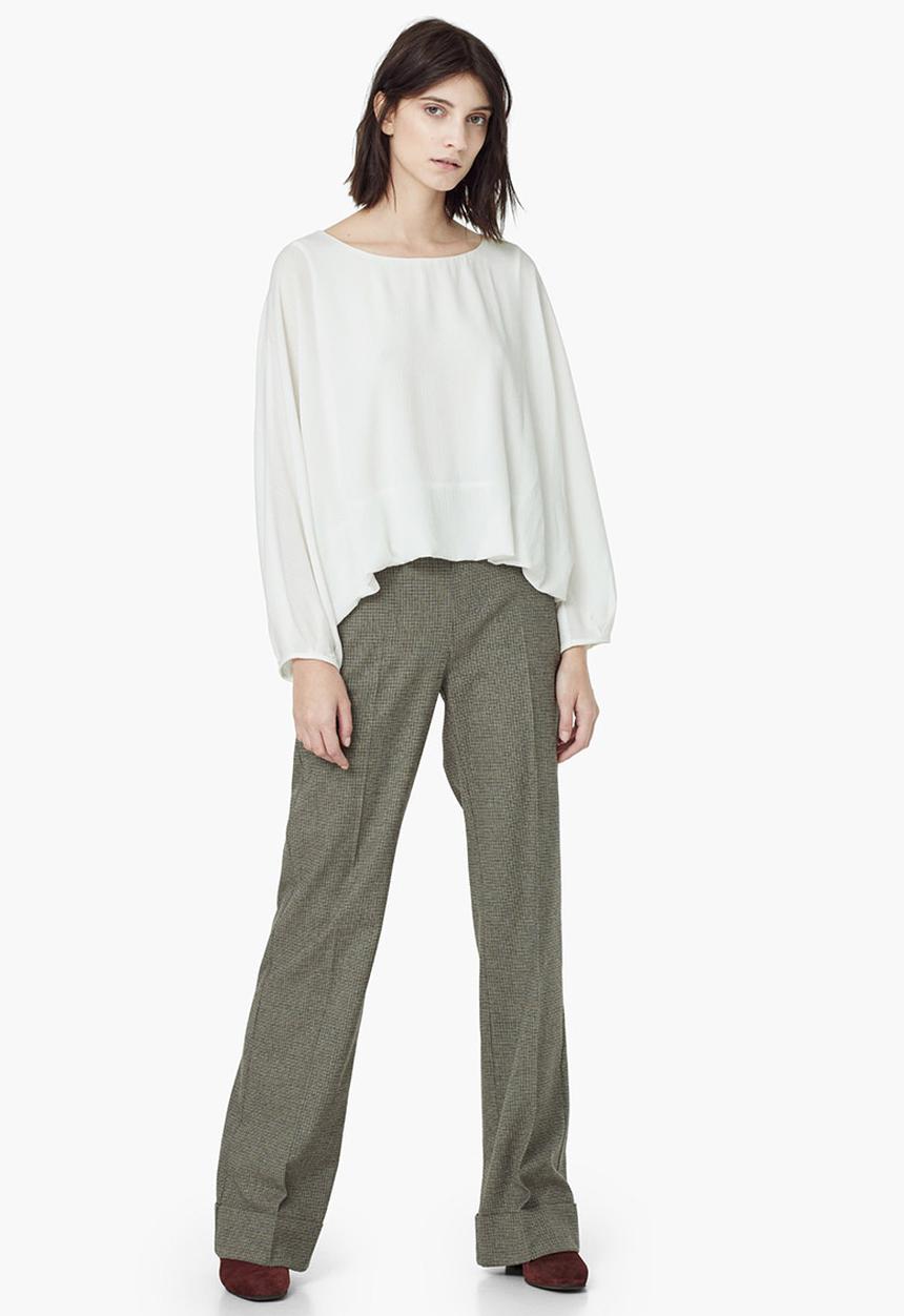 MANGO - Cropped Boxy Blouse White