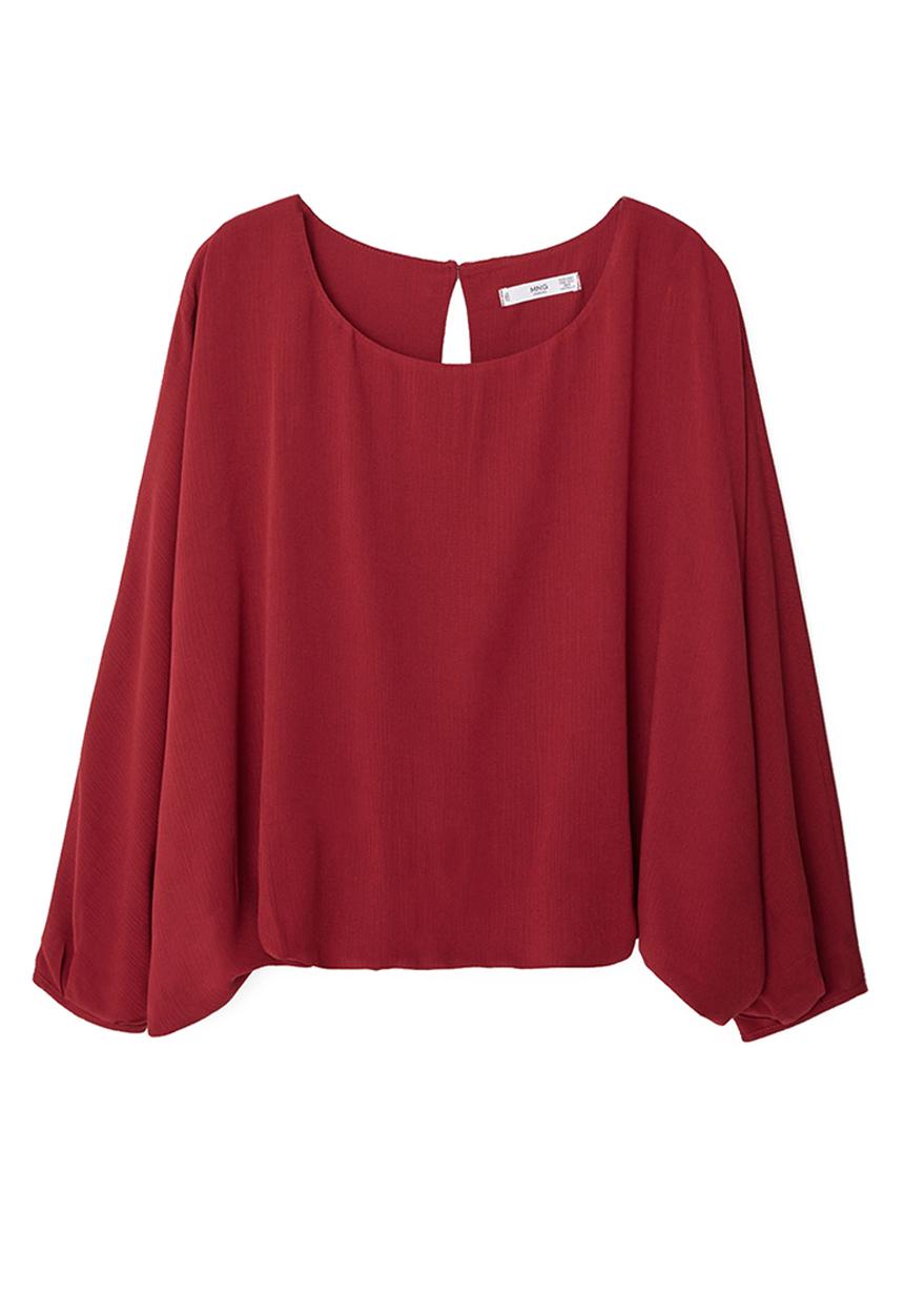 MANGO - Cropped Boxy Blouse Red