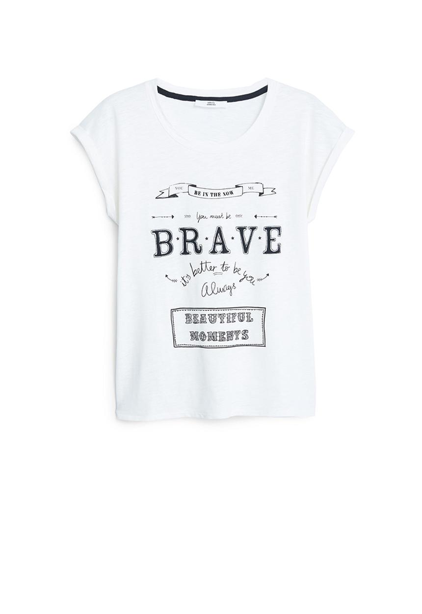 MANGO - Printed T-shirt White