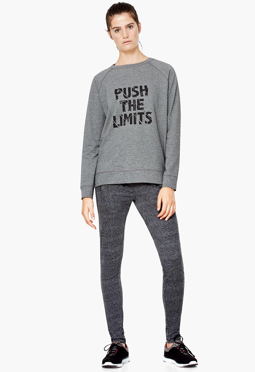 MANGO - Yoga Relaxed Sweat Top Mid Grey